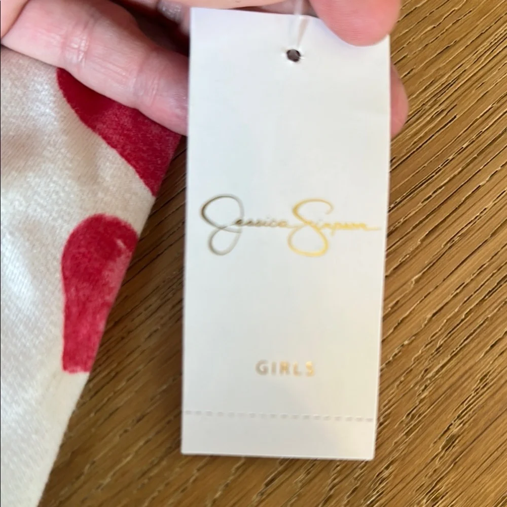 Jessica Simpson Heart Print Kids Sweatsuit - Elastic top & bottom - Picture 3 of 5